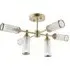 Trieste 6 Light Ceiling Semi Flush - Satin Brass, Frosted Glass