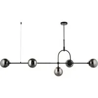 Trieste Bar Pendant Ceiling Light - Black, Smoked Mirror Glass