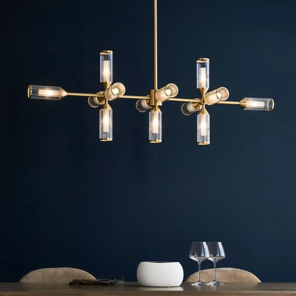Trieste Bar Pendant Ceiling Light with Frosted Glass - Satin Brass