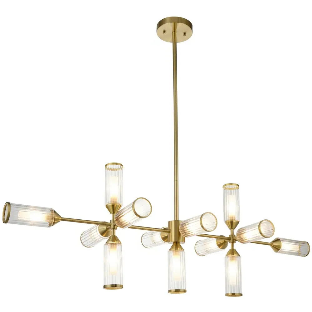 Trieste Bar Pendant Ceiling Light with Frosted Glass - Satin Brass
