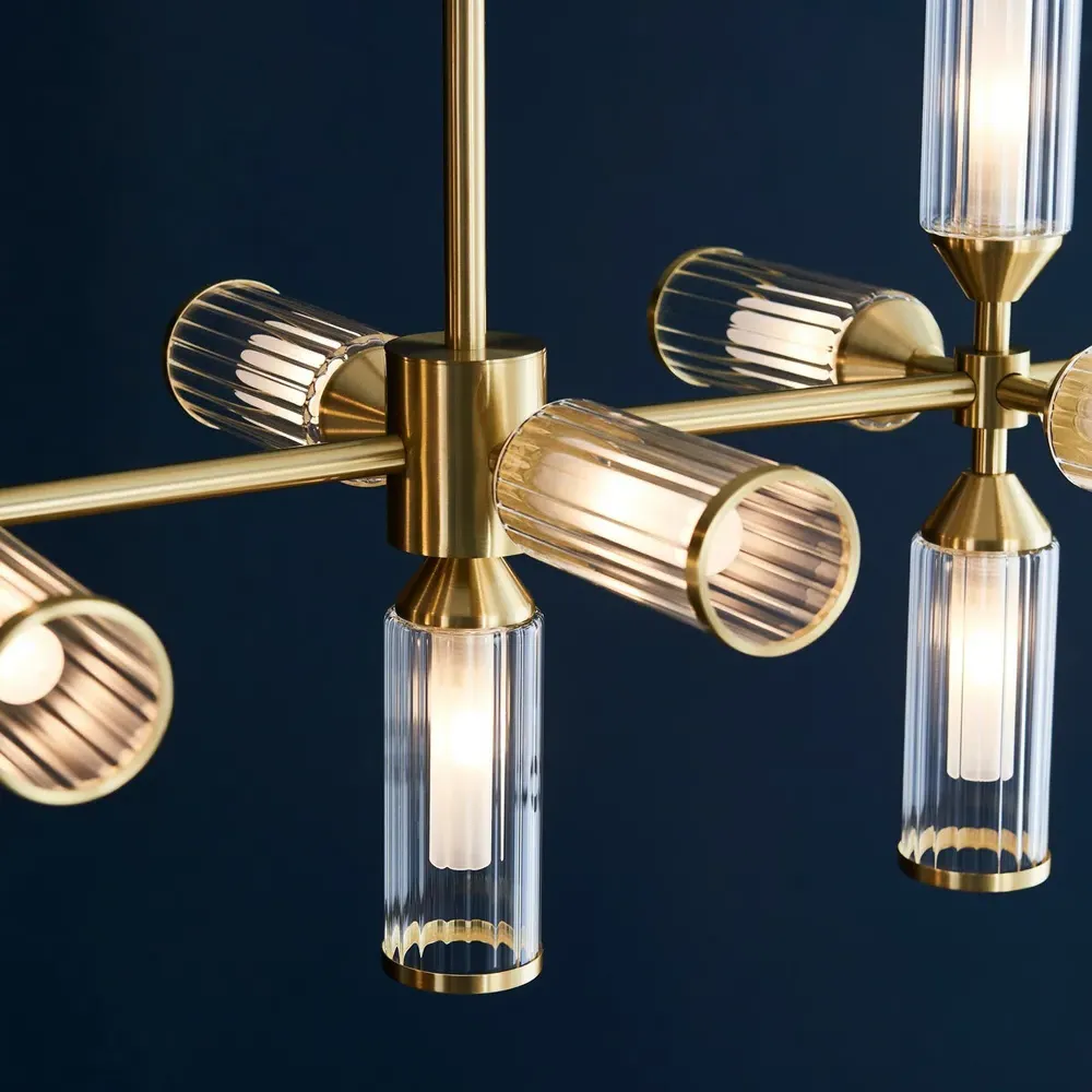 Trieste Bar Pendant Ceiling Light with Frosted Glass - Satin Brass