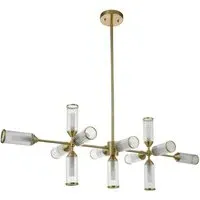 Trieste Bar Pendant Ceiling Light with Frosted Glass - Satin Brass