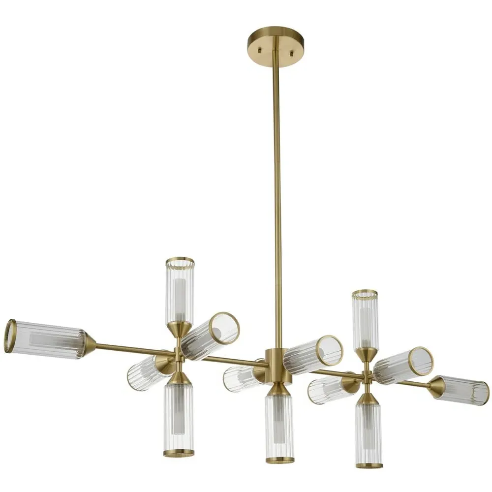 Trieste Bar Pendant Ceiling Light with Frosted Glass - Satin Brass