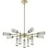 Trieste Multi Arm Pendant Ceiling Light with Frosted Glass - Satin Brass