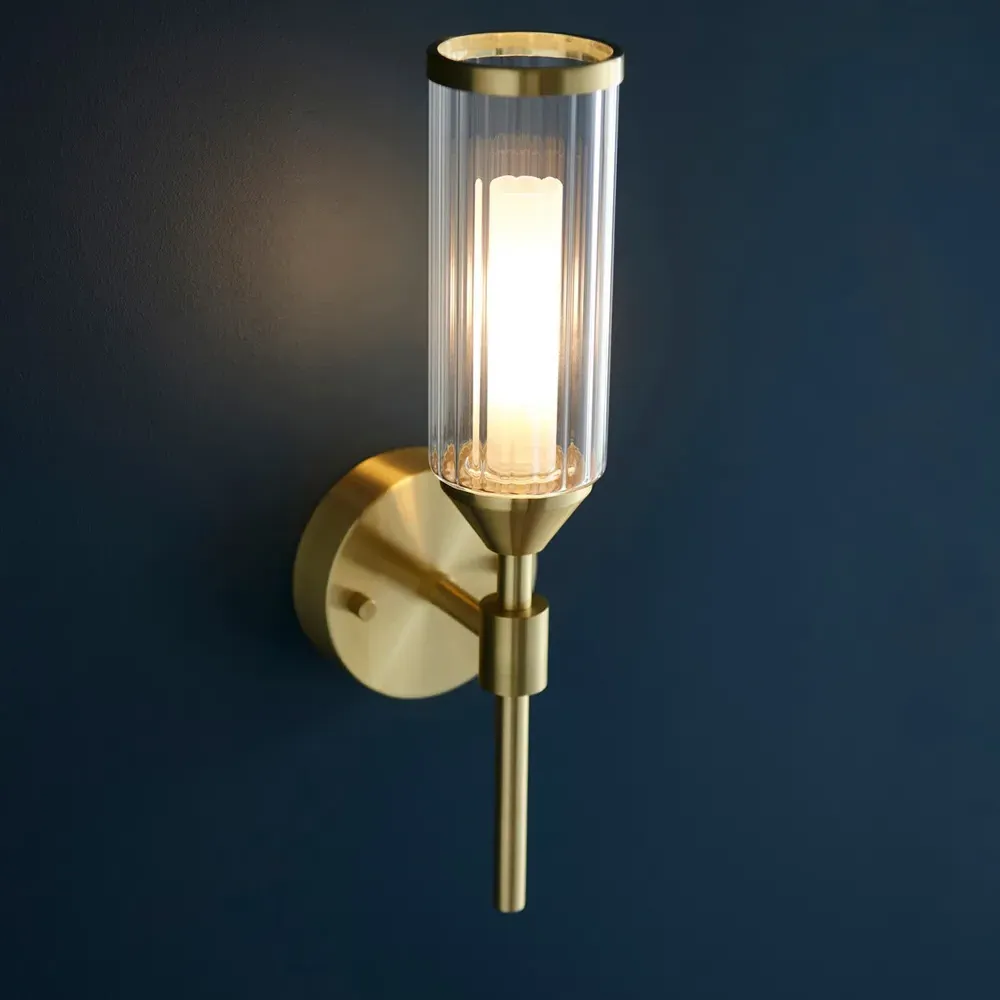 Trieste Wall Lamp with Frosted Glass - Satin Brass