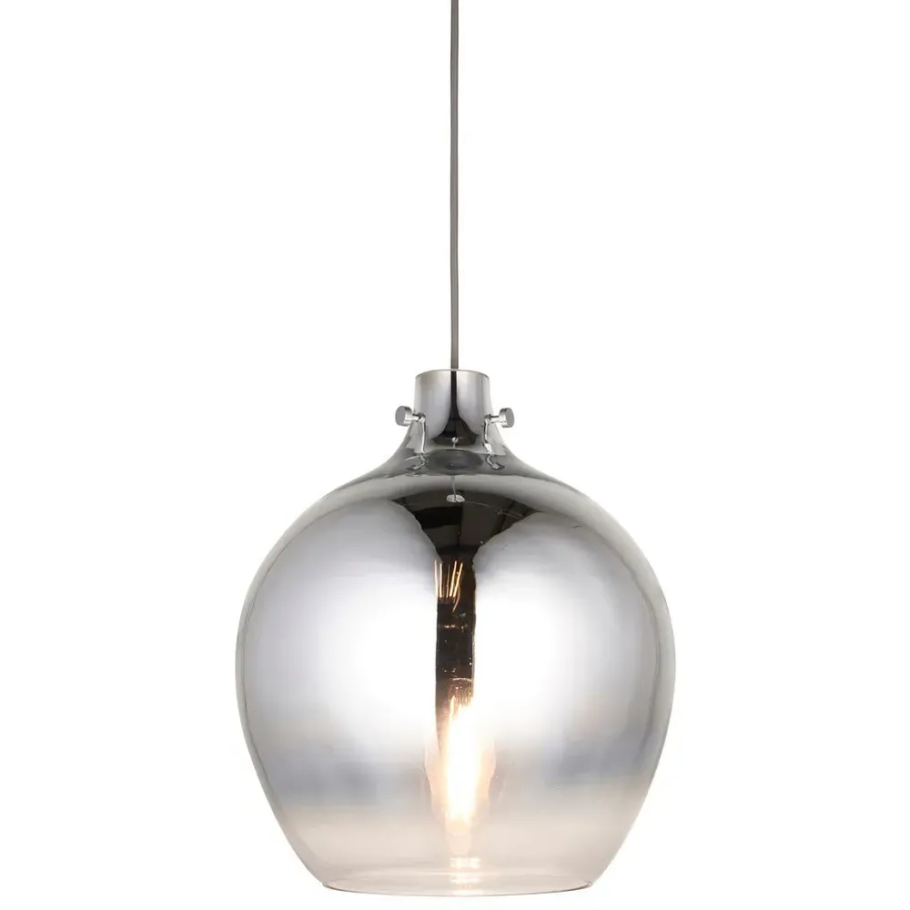 Udine Chrome Ombre Glass Pendant Light - Silver