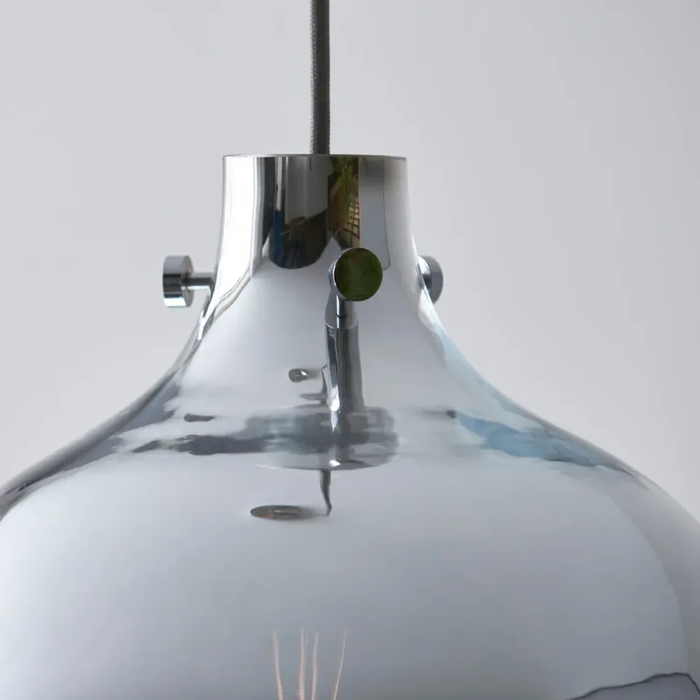 Udine Chrome Ombre Glass Pendant Light - Silver