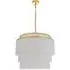Varese 3 Light Pendant Ceiling Light - White, Matt Gold