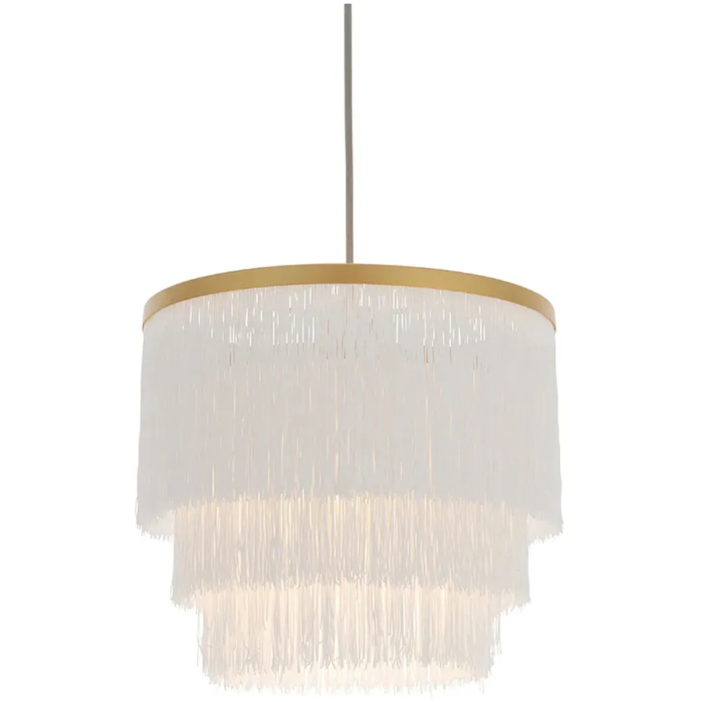 Varese Pendant Ceiling Light - White, Matt Gold