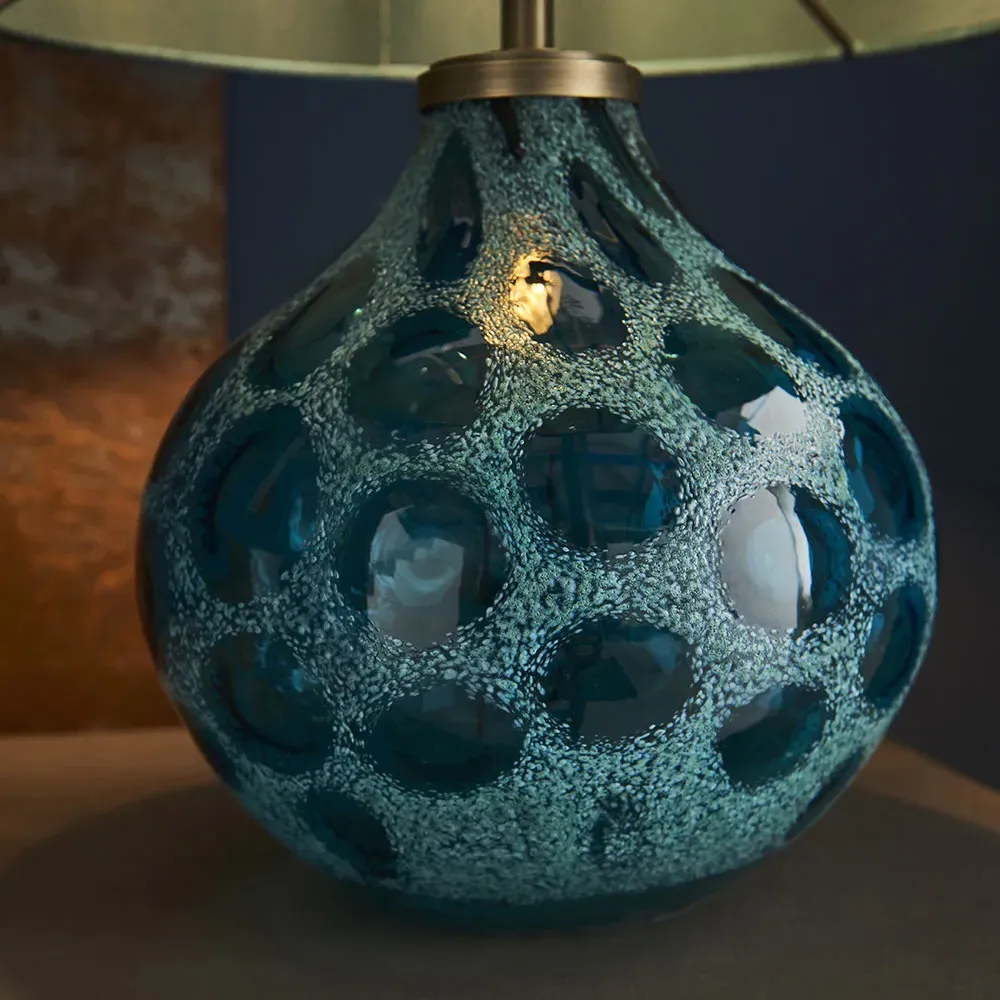 Vibo Table Lamp - Teal, Glass