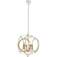 Vicenza 4 Light Pendant Ceiling Light - White, Gold