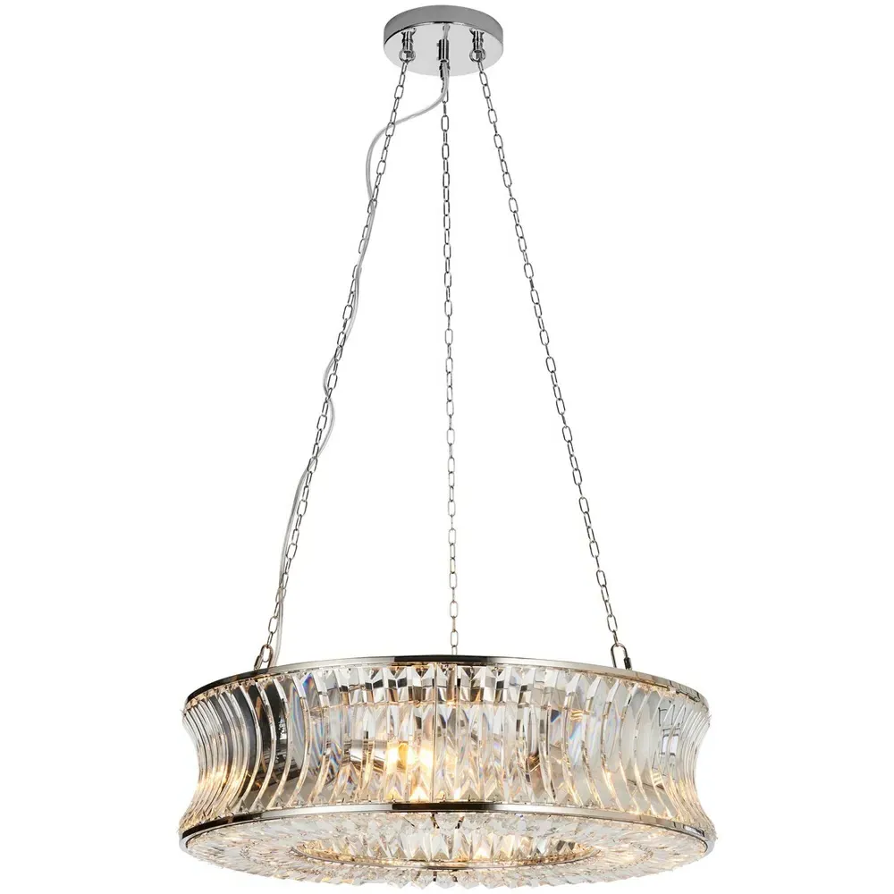 Vittoria Crystal Pendant Ceiling Light - Bright Nickel