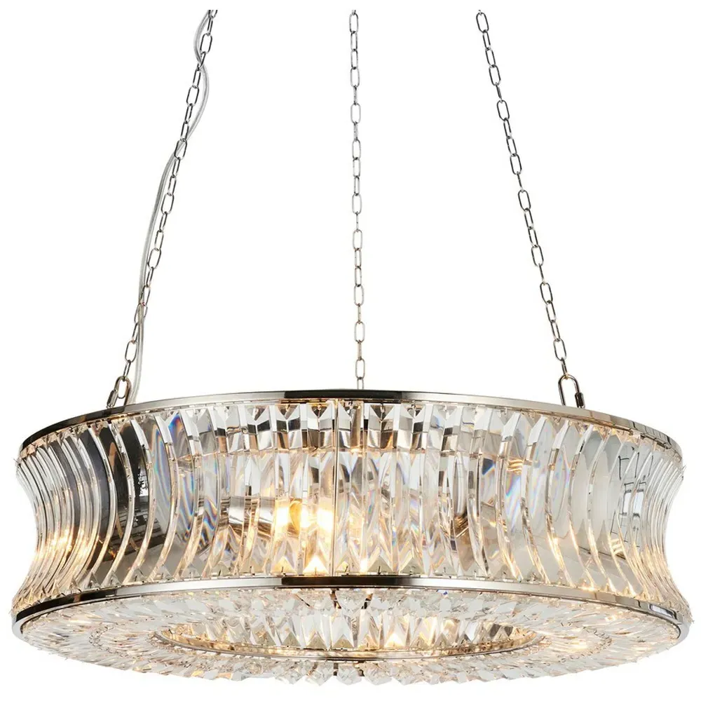 Vittoria Crystal Pendant Ceiling Light - Bright Nickel