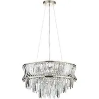 Vittoria Crystal Pendant Ceiling Light - Bright Nickel