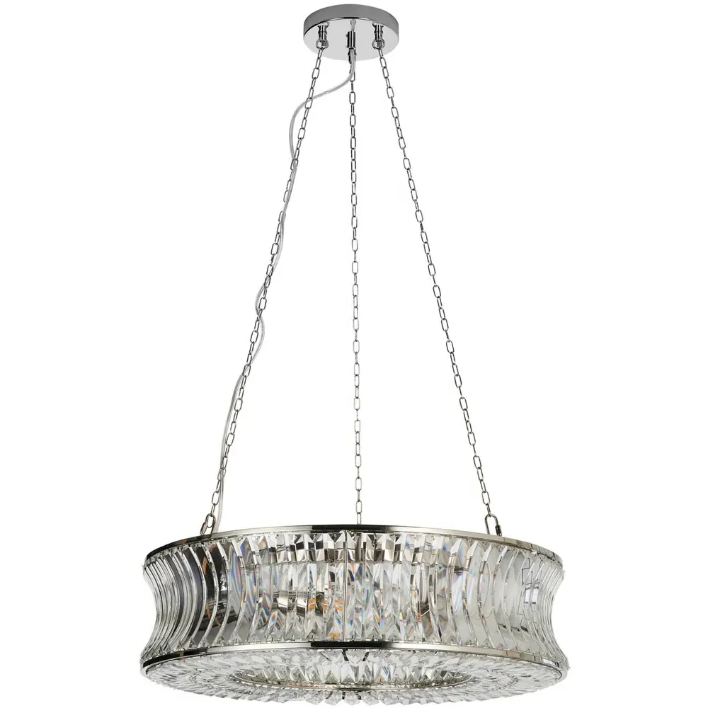 Vittoria Crystal Pendant Ceiling Light - Bright Nickel