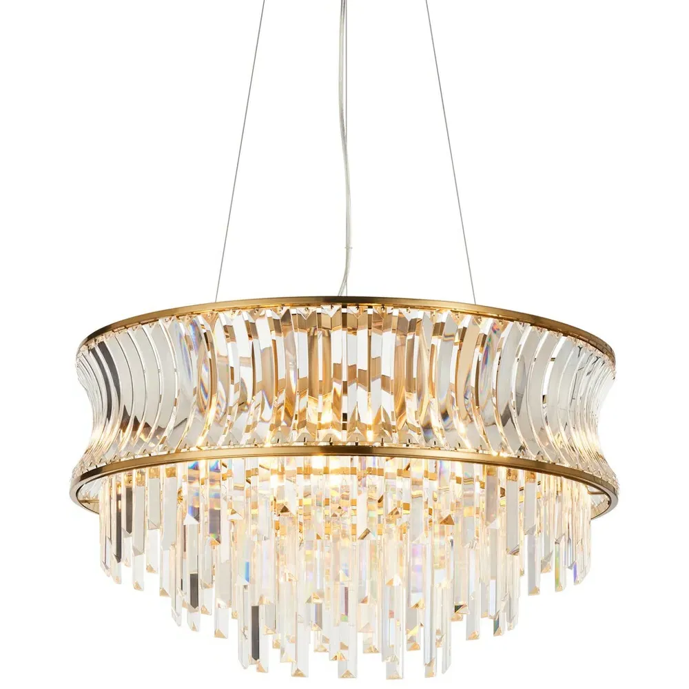Vittoria Crystal Pendant Light - Warm Brass
