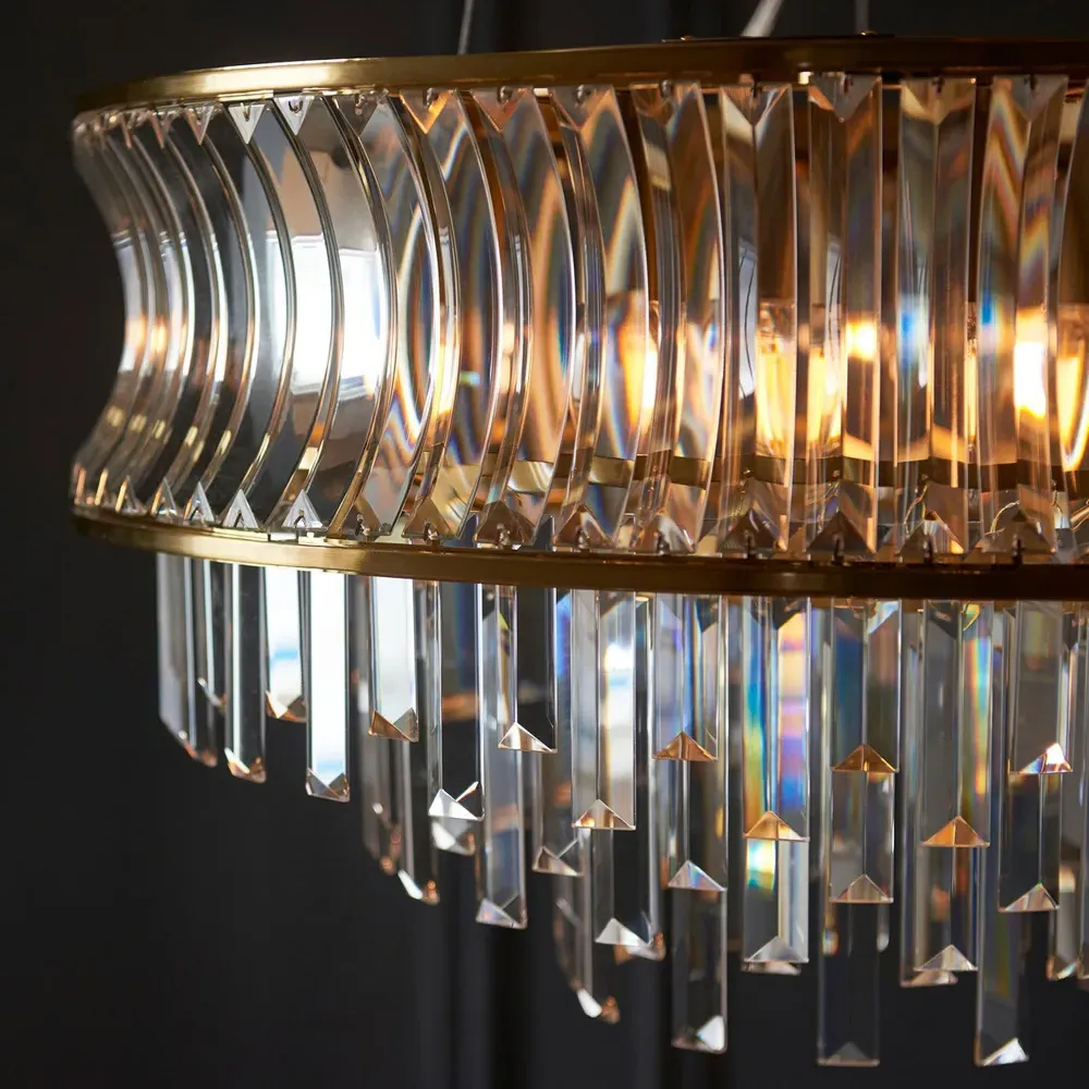 Vittoria Crystal Pendant Light - Warm Brass