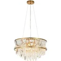 Vittoria Crystal Pendant Light - Warm Brass
