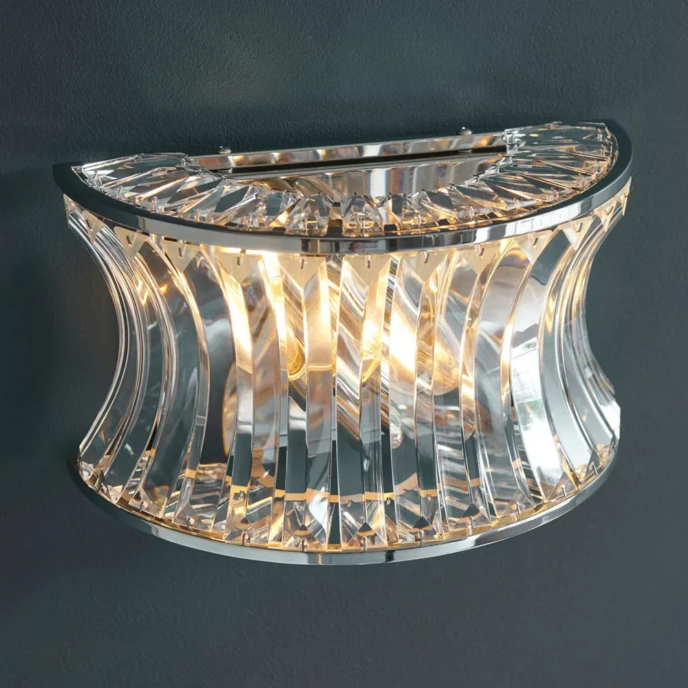 Vittoria Crystal Wall Lamp - Bright Nickel
