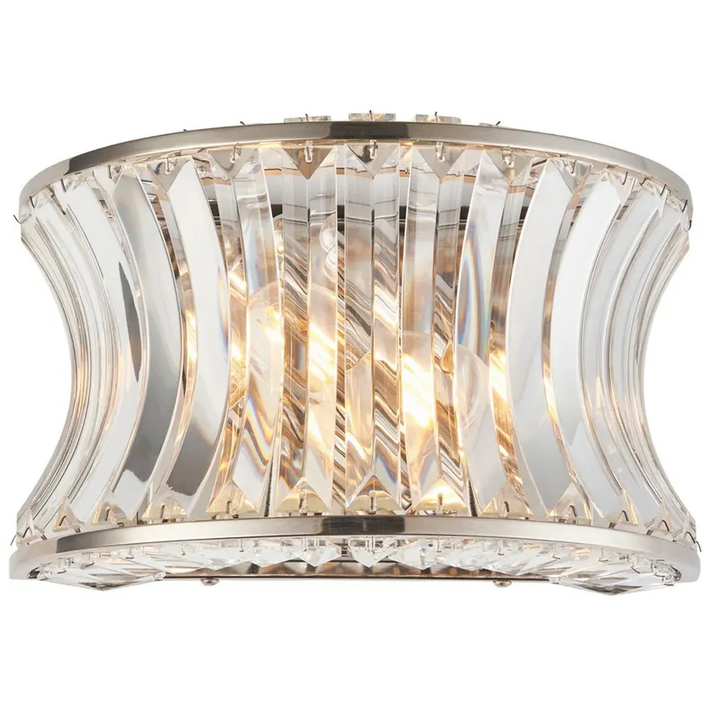 Vittoria Crystal Wall Lamp - Bright Nickel