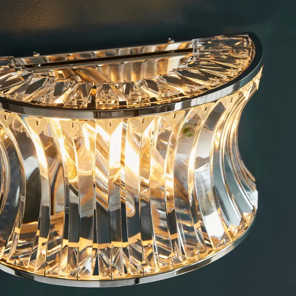 Vittoria Crystal Wall Lamp - Bright Nickel