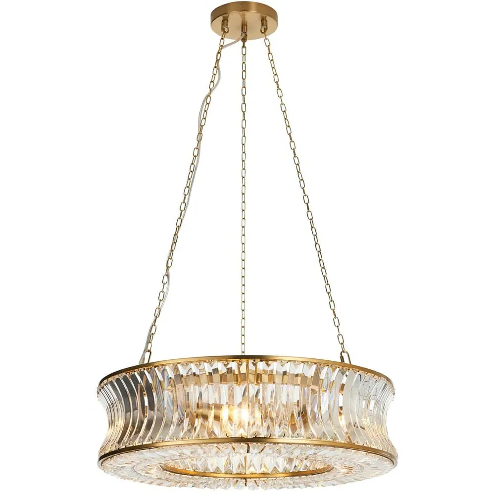 Vittoria Pendant Ceiling Light - Warm Brass, Clear Glass