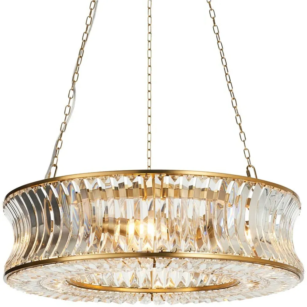 Vittoria Pendant Ceiling Light - Warm Brass, Clear Glass
