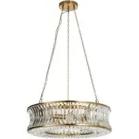 Vittoria Pendant Ceiling Light - Warm Brass, Clear Glass