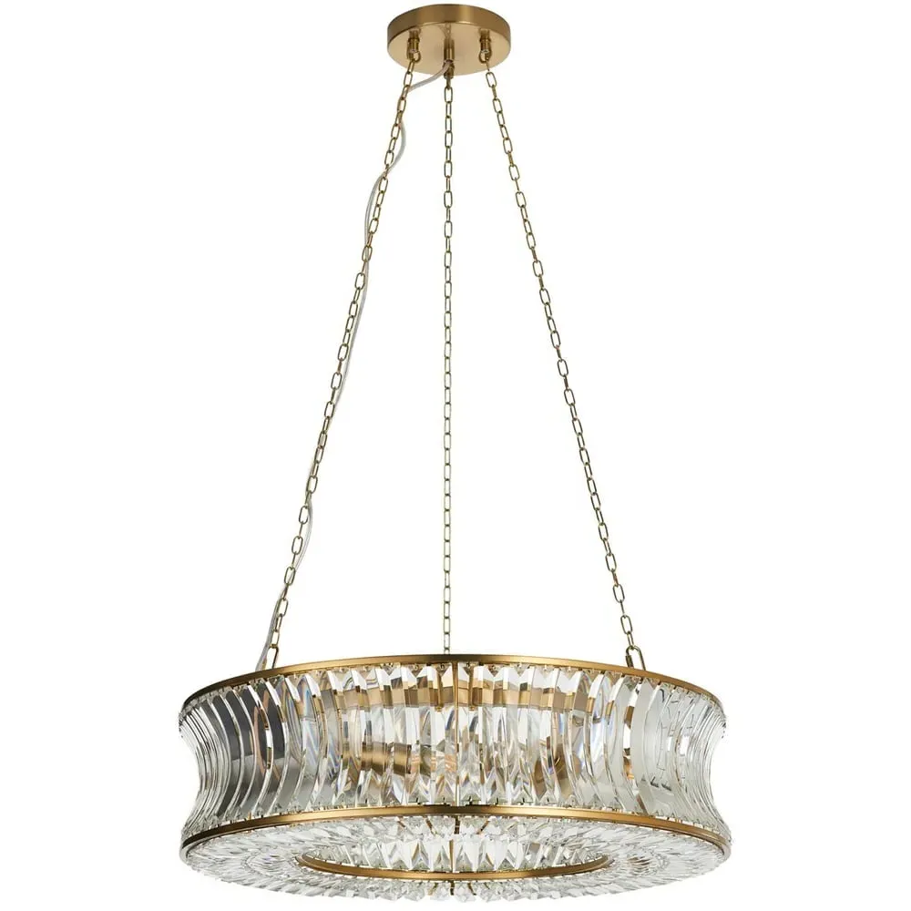 Vittoria Pendant Ceiling Light - Warm Brass, Clear Glass image