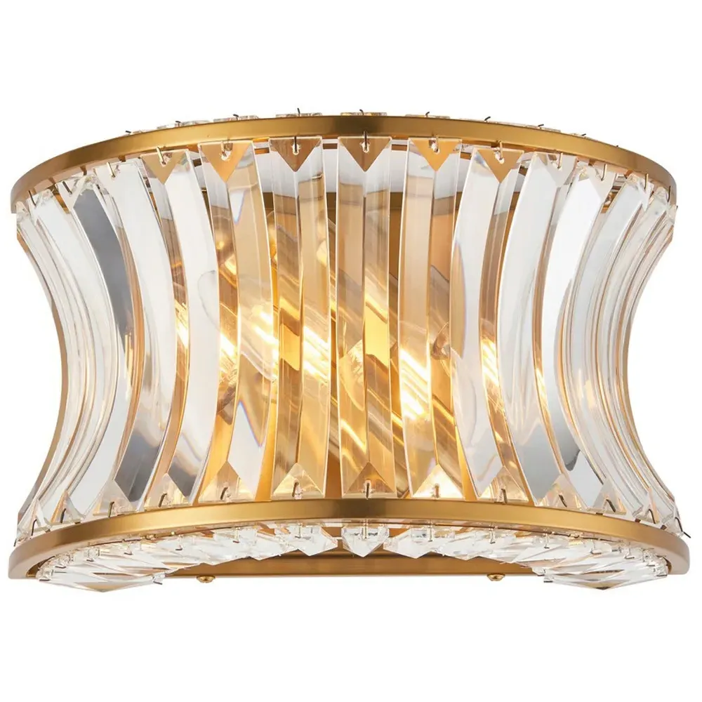 Vittoria Wall Lamp - Warm Brass, Crystal Glass