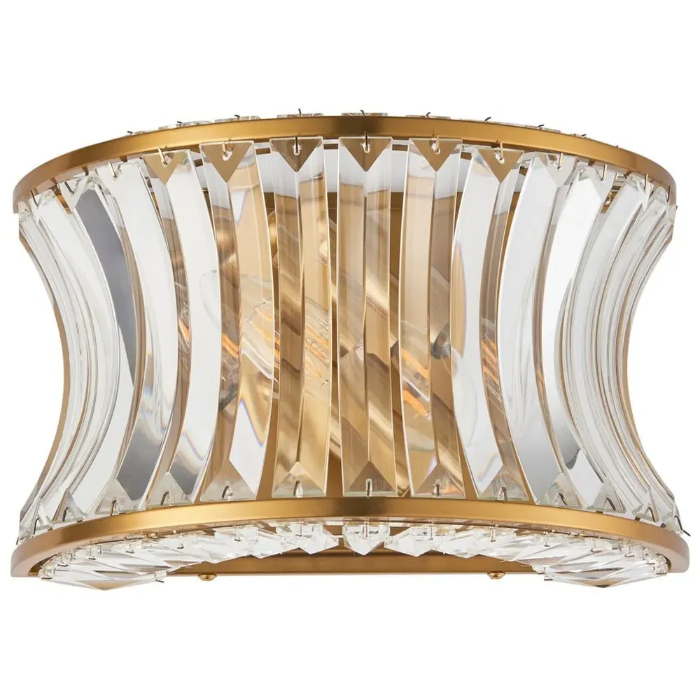 Vittoria Wall Lamp - Warm Brass, Crystal Glass image