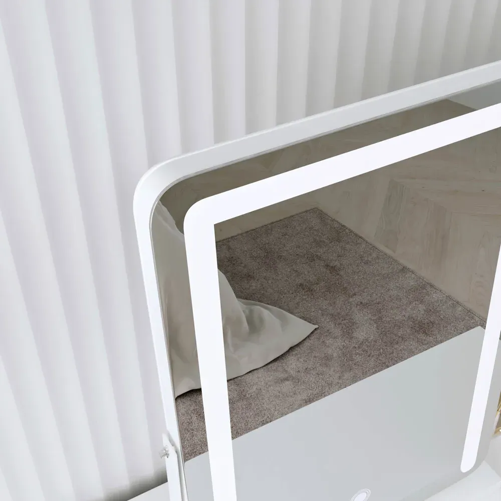 CARME Home Rectangular Touch Sensor Mirror - White