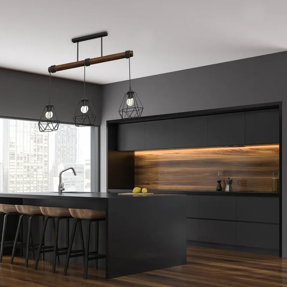 Acero Pendant Lamp - Black, Wood