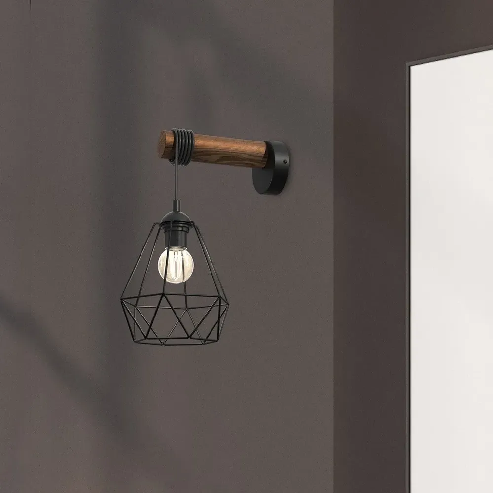 Acero Wall Lamp - Black, Wood