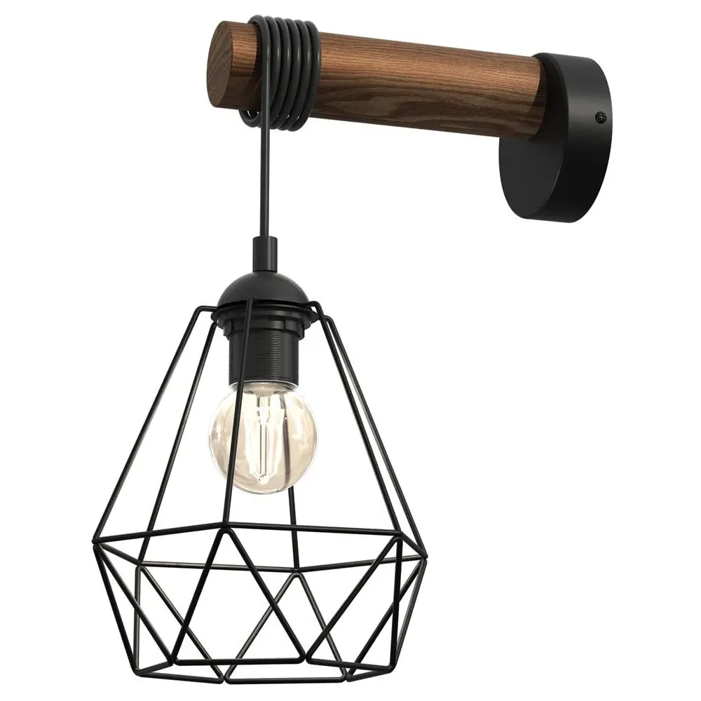 Acero Wall Lamp - Black, Wood