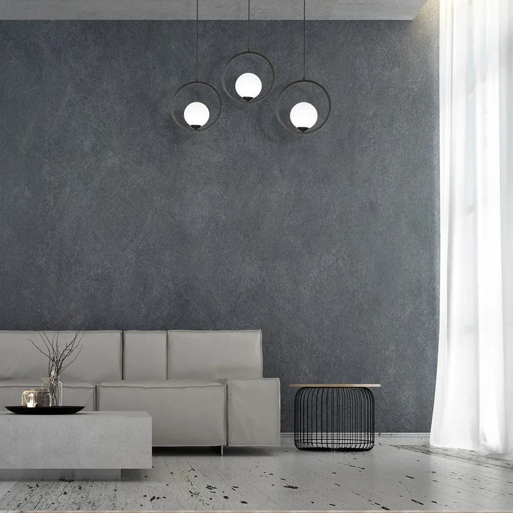 Boston Circular Pendant Lamp - Black, Metal