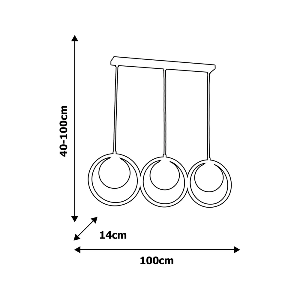 Boston Circular Pendant Lamp - Black, Metal