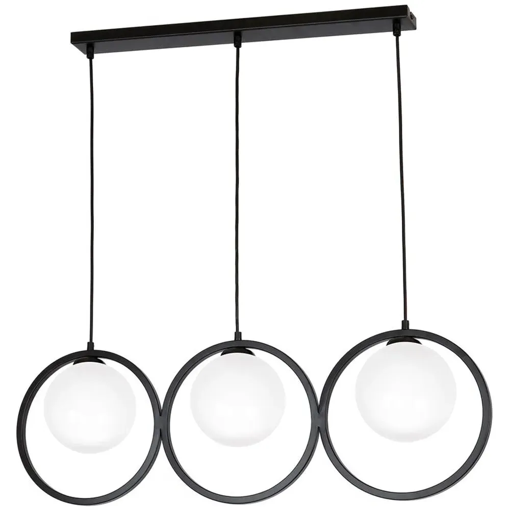 Boston Circular Pendant Lamp - Black, Metal