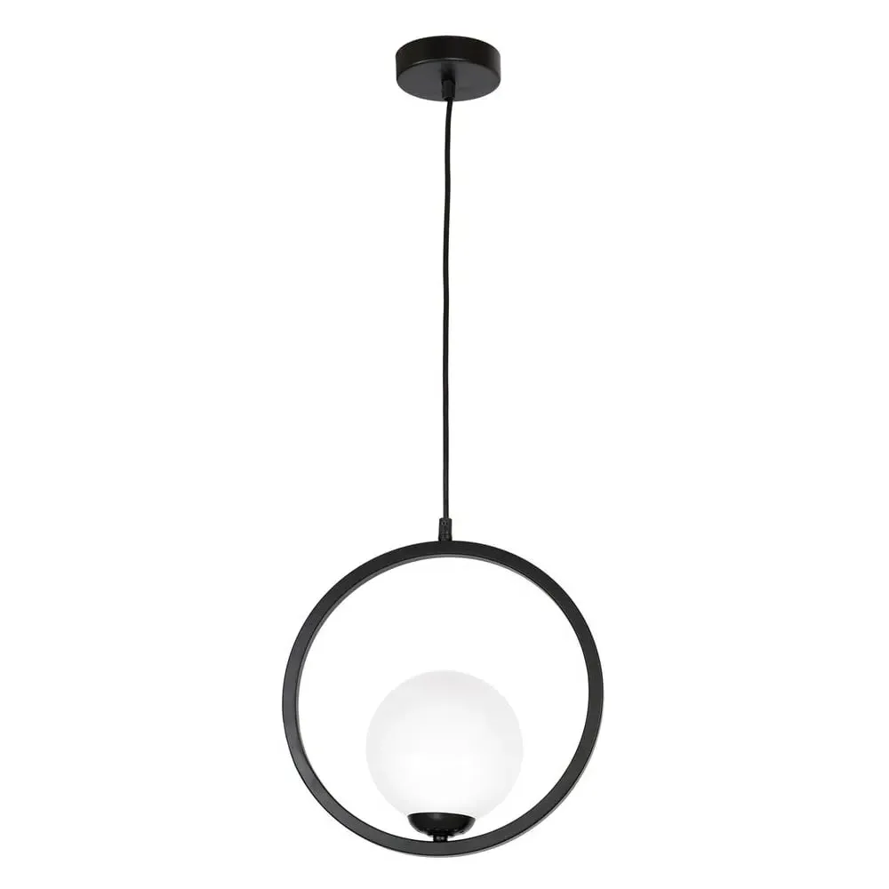Boston Circular Pendant Lamp - Black, Metal image