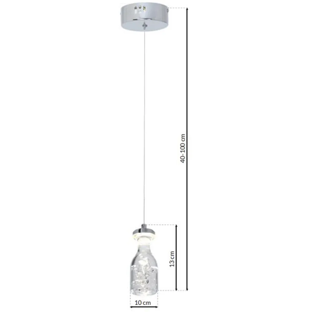 Bottle LED Pendant Lamp - Silver