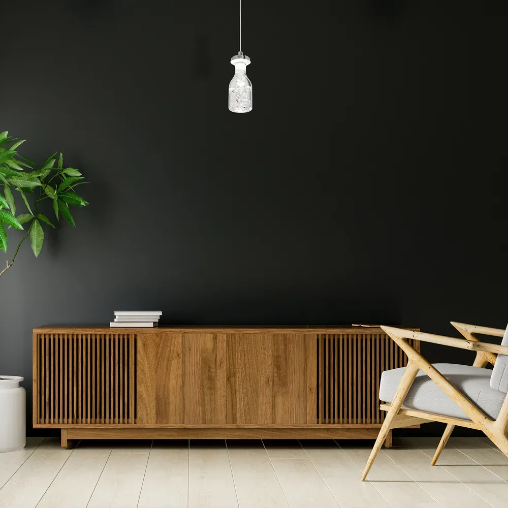 Bottle LED Pendant Lamp - Silver