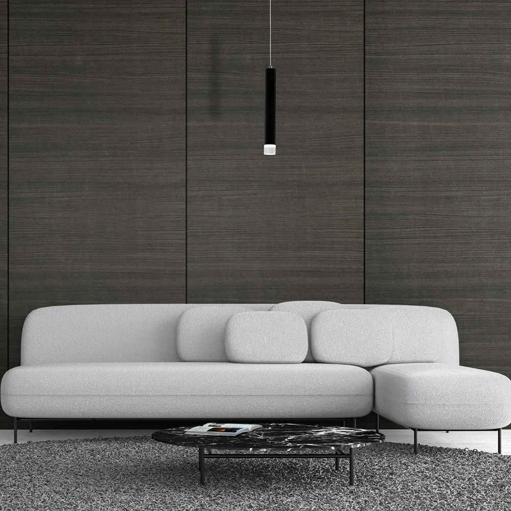 Carbon Cylindrical LED Pendant Lamp - Black