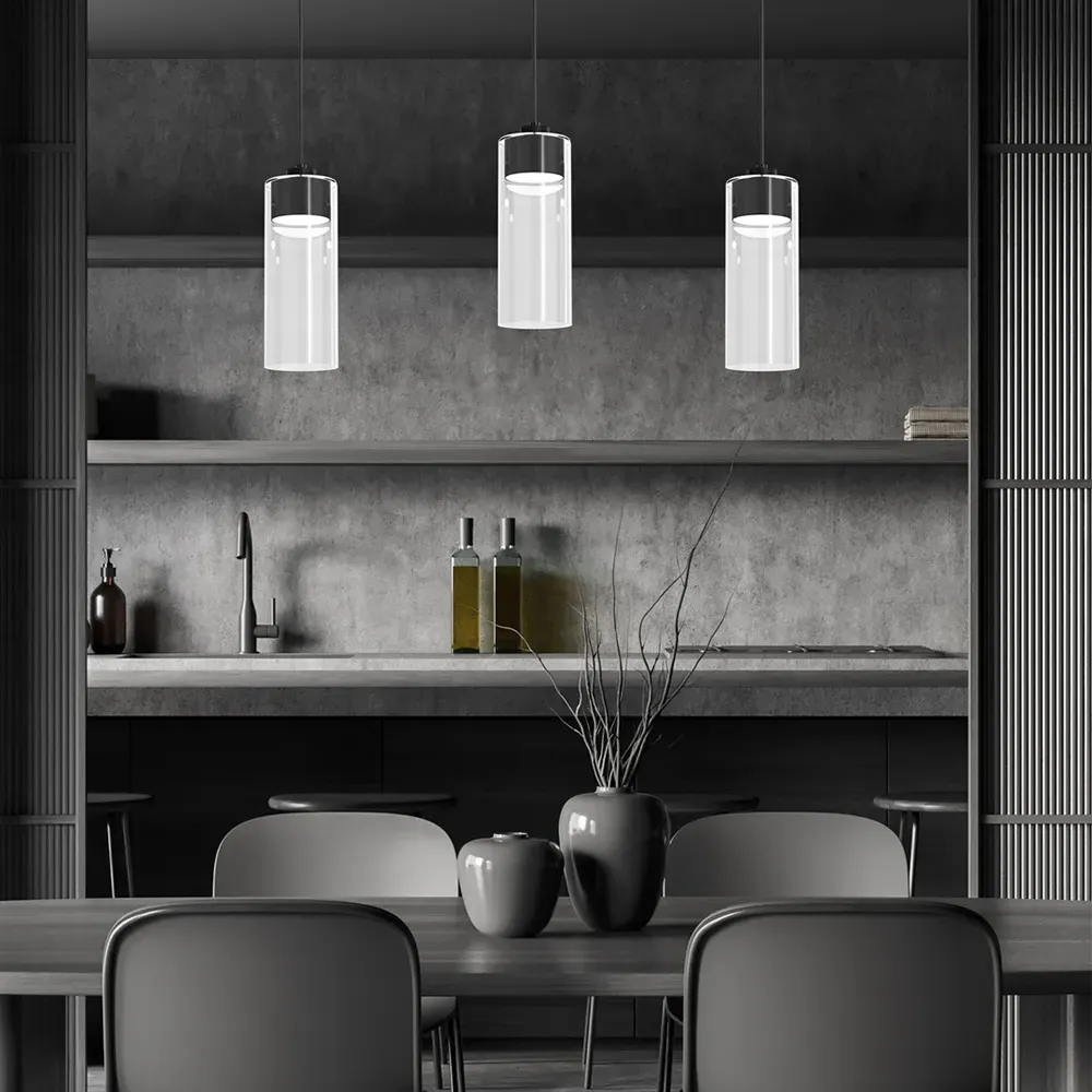 Clarissa Glass Pendant Lamp - Black