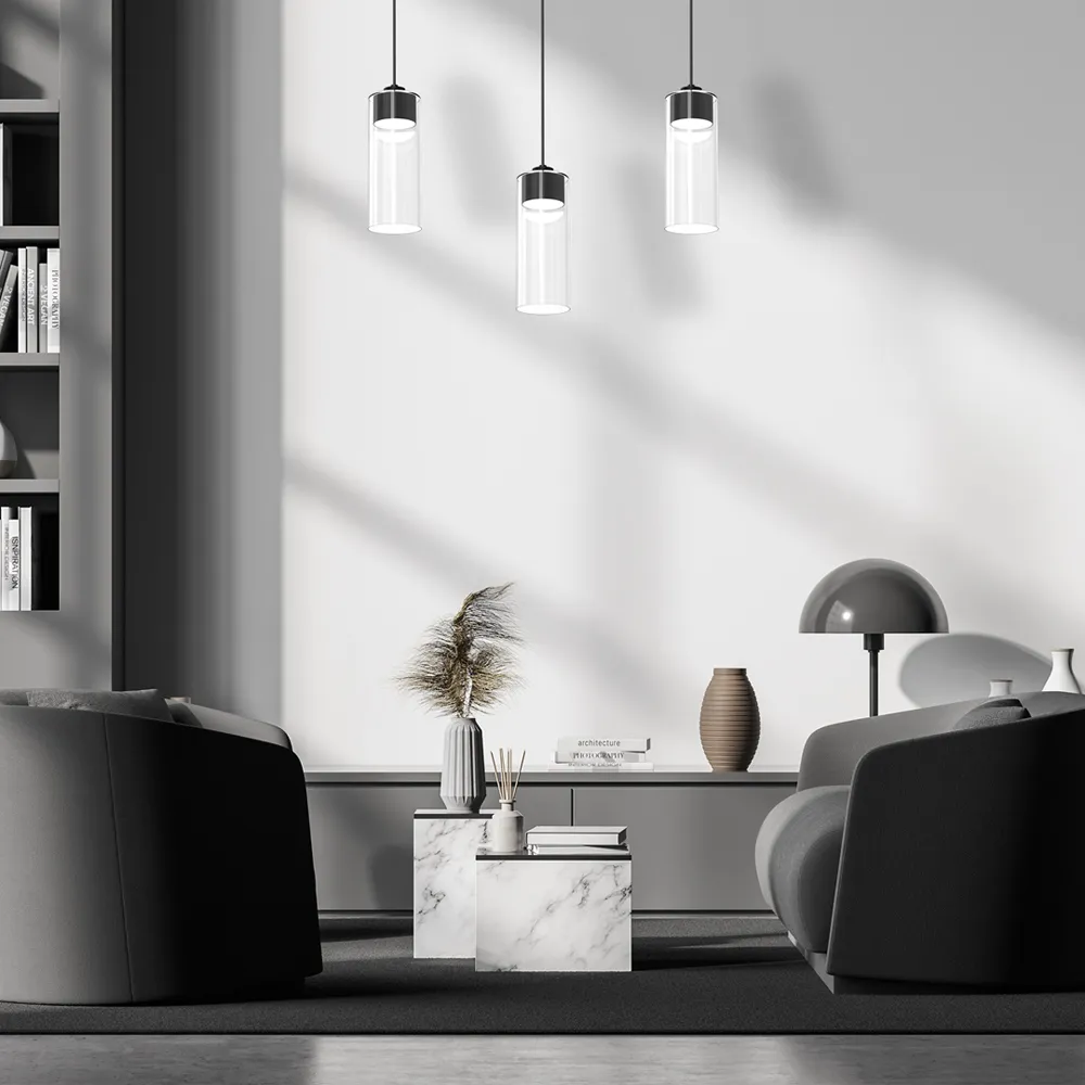 Clarissa Glass Pendant Lamp - Black