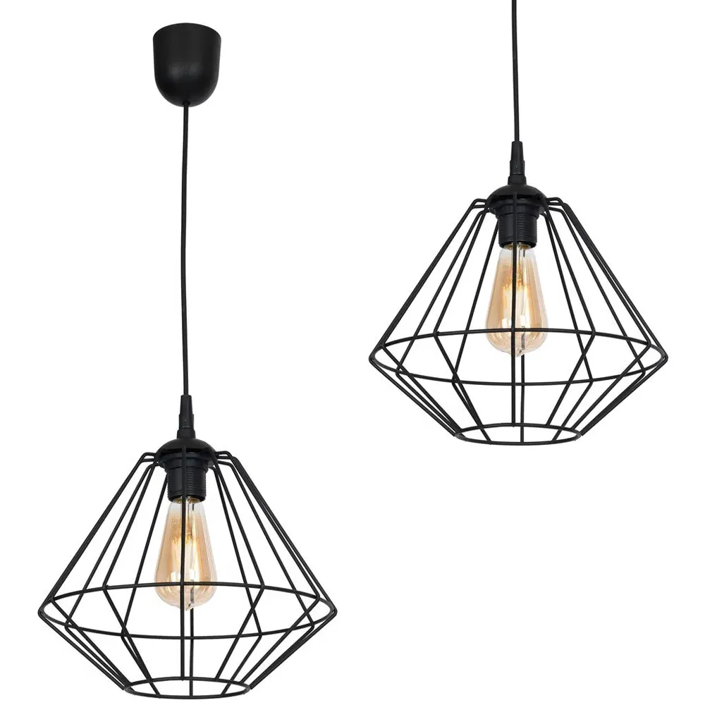 Colin Cage Pendant Lamp - Black, Metal