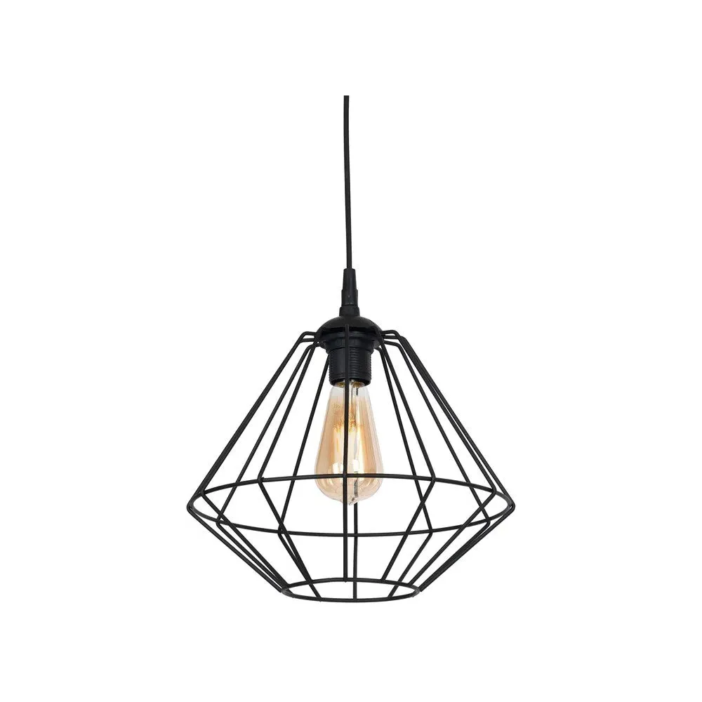 Colin Cage Pendant Lamp - Black, Metal