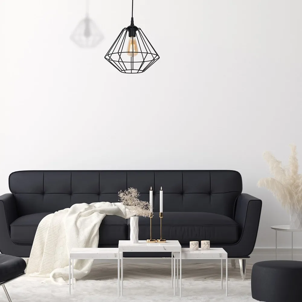 Colin Cage Pendant Lamp - Black, Metal