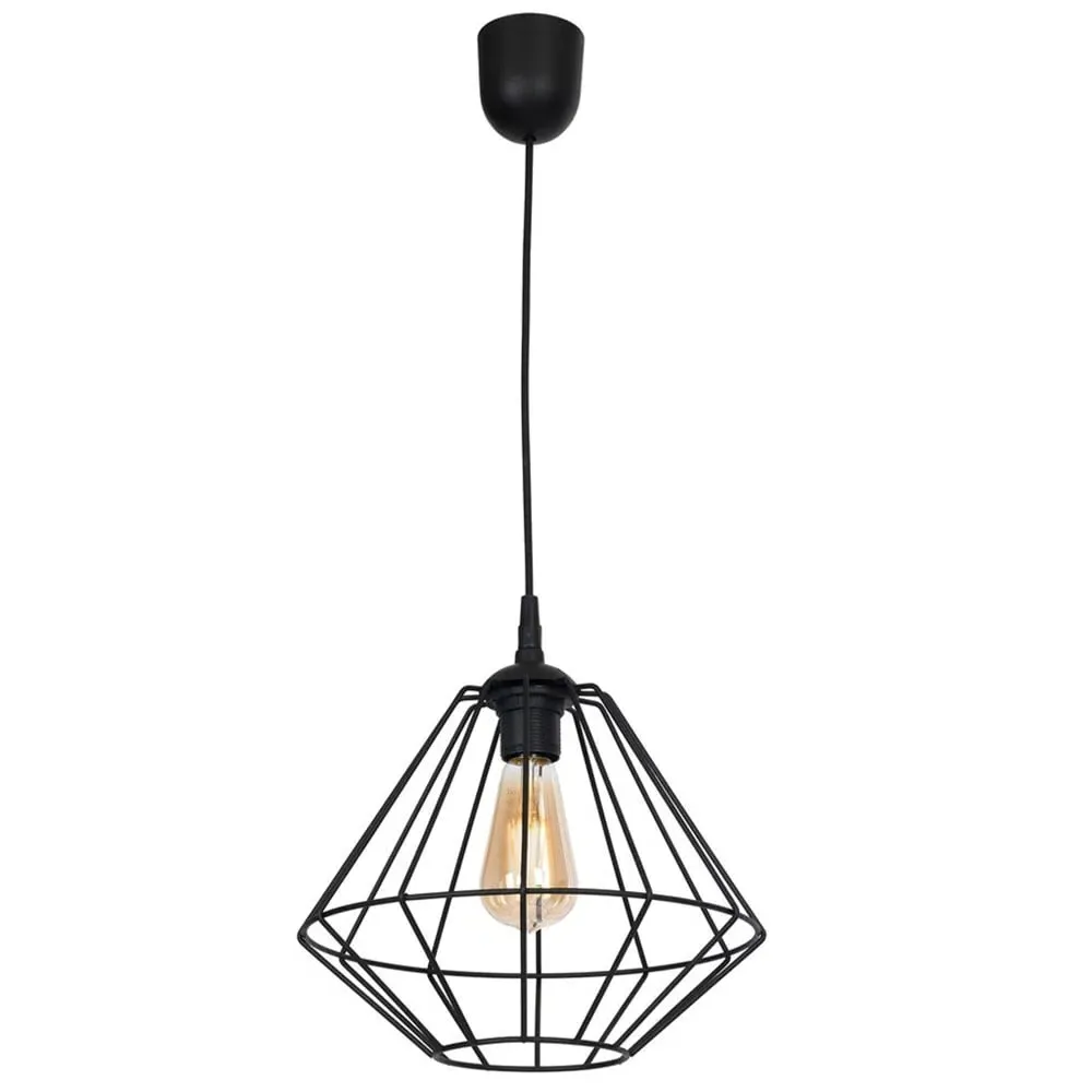 Colin Cage Pendant Lamp - Black, Metal