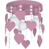 Corazon Heart Ceiling Lamp with Crystals - Pink