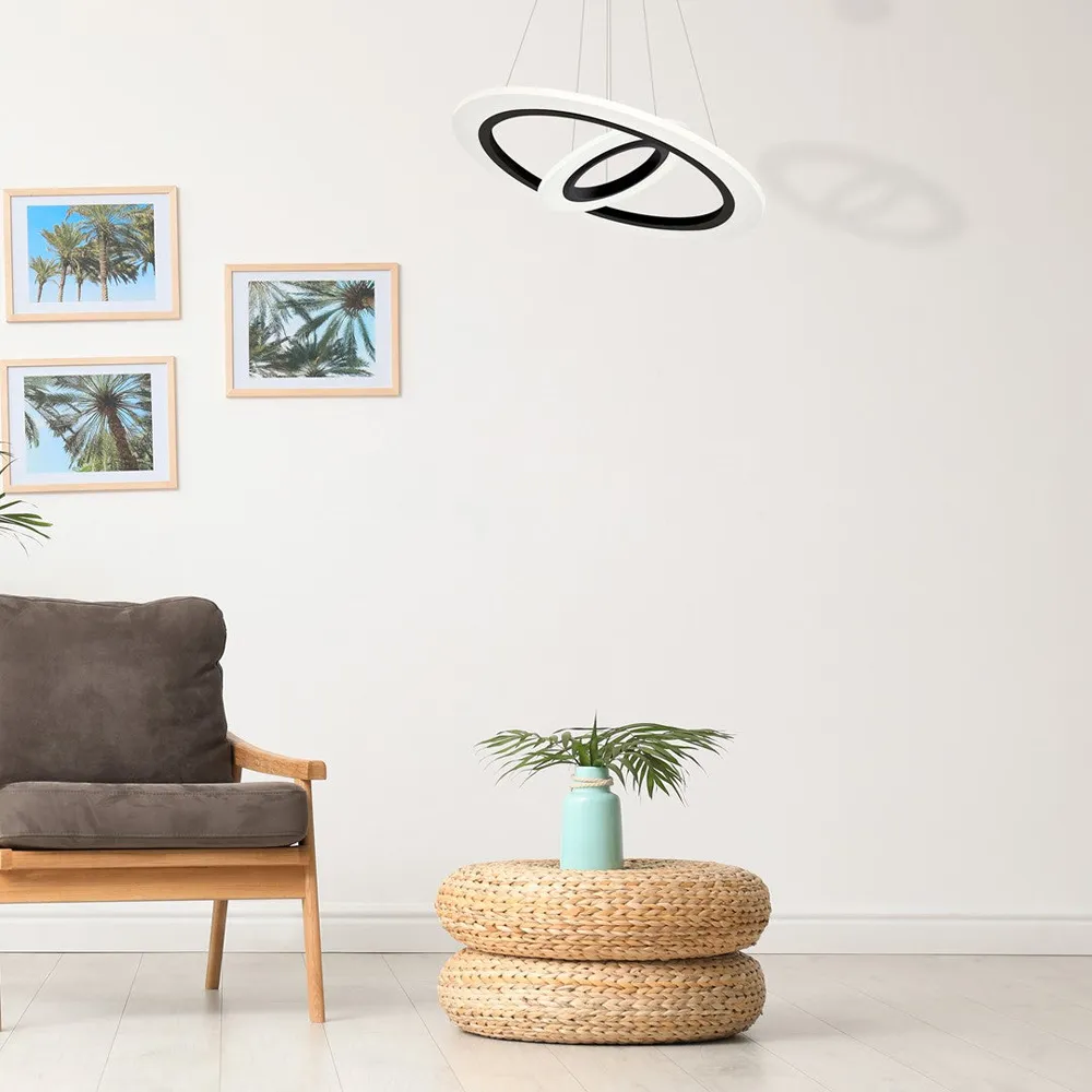 Cosmo Circular Ring LED Pendant Lamp - Black